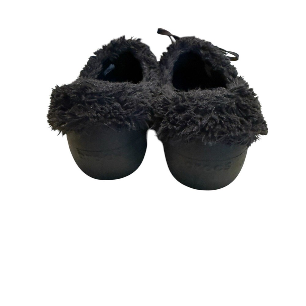 Crocs Cozy Goth Y2K Fleece Lined Clogs Black Pink Sole Slippers Size 9 - Picture 3 of 7